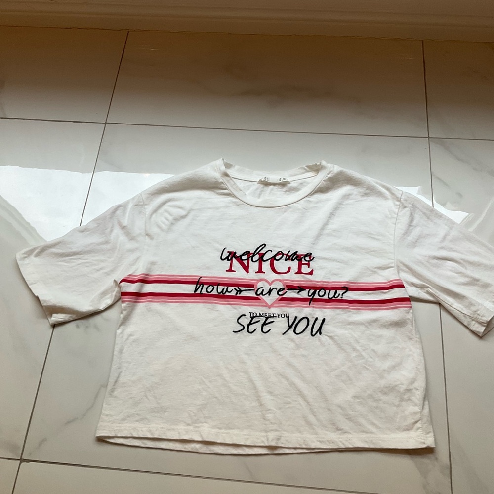 Nice to meet you white shirt size small
